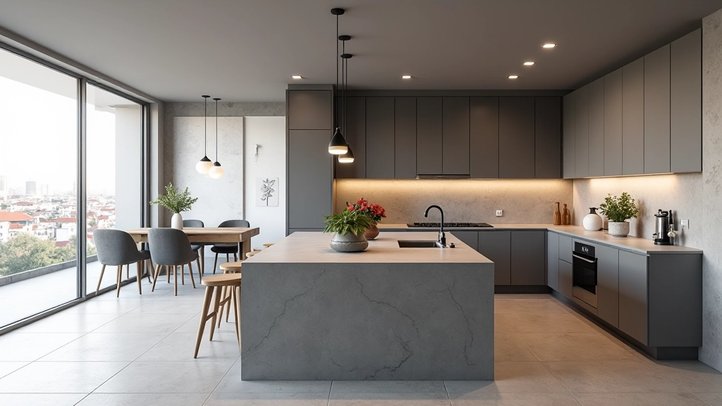 Cozinha open concept em apartamento moderno Lisboa